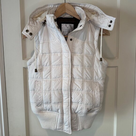 American Eagle Outfitters Quilted Puffer Vest, Off White - Size Small - Picture 1 of 7
